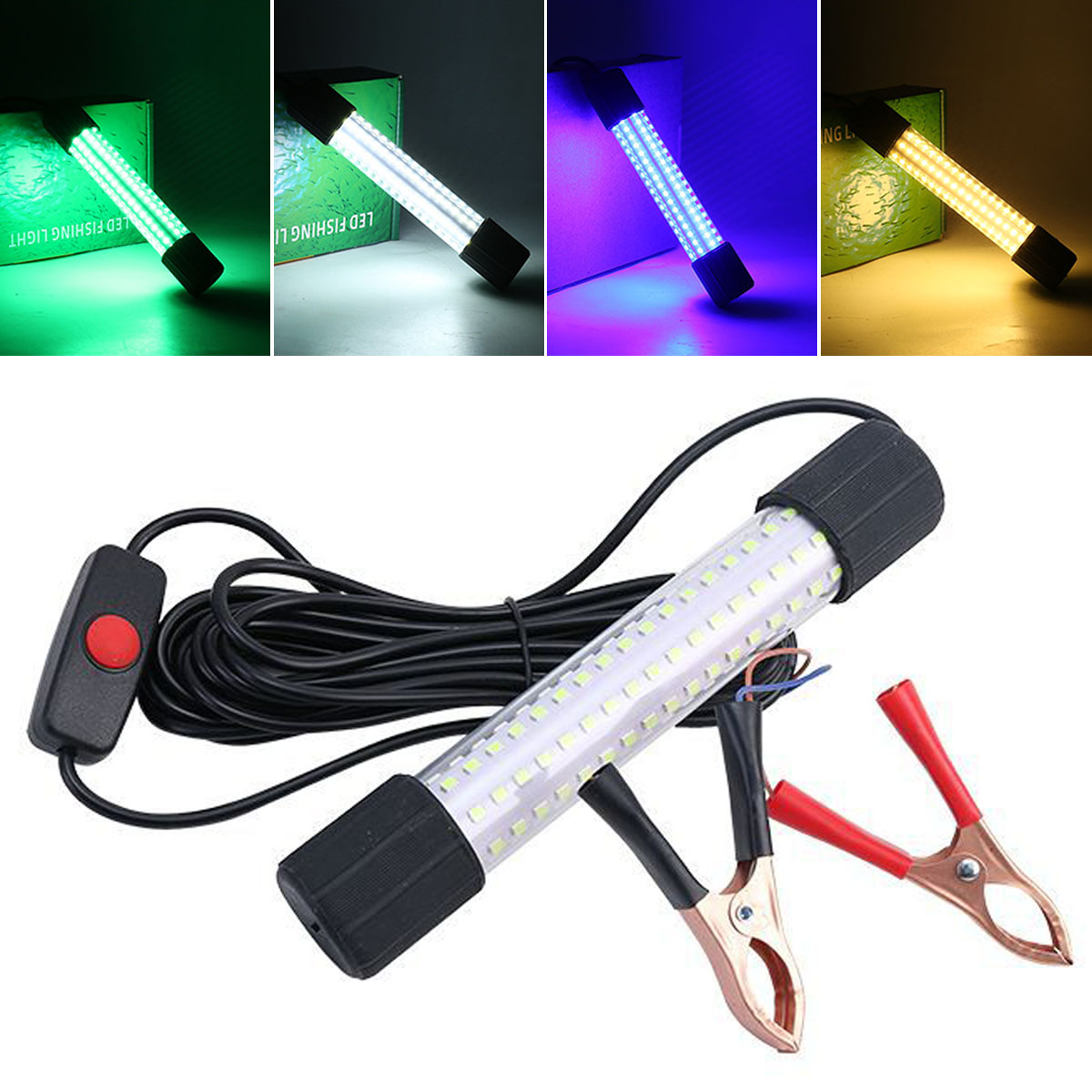 Fish Finder Battery 12V - Underwater Fishing Lamp 15W Waterproof Submersible
