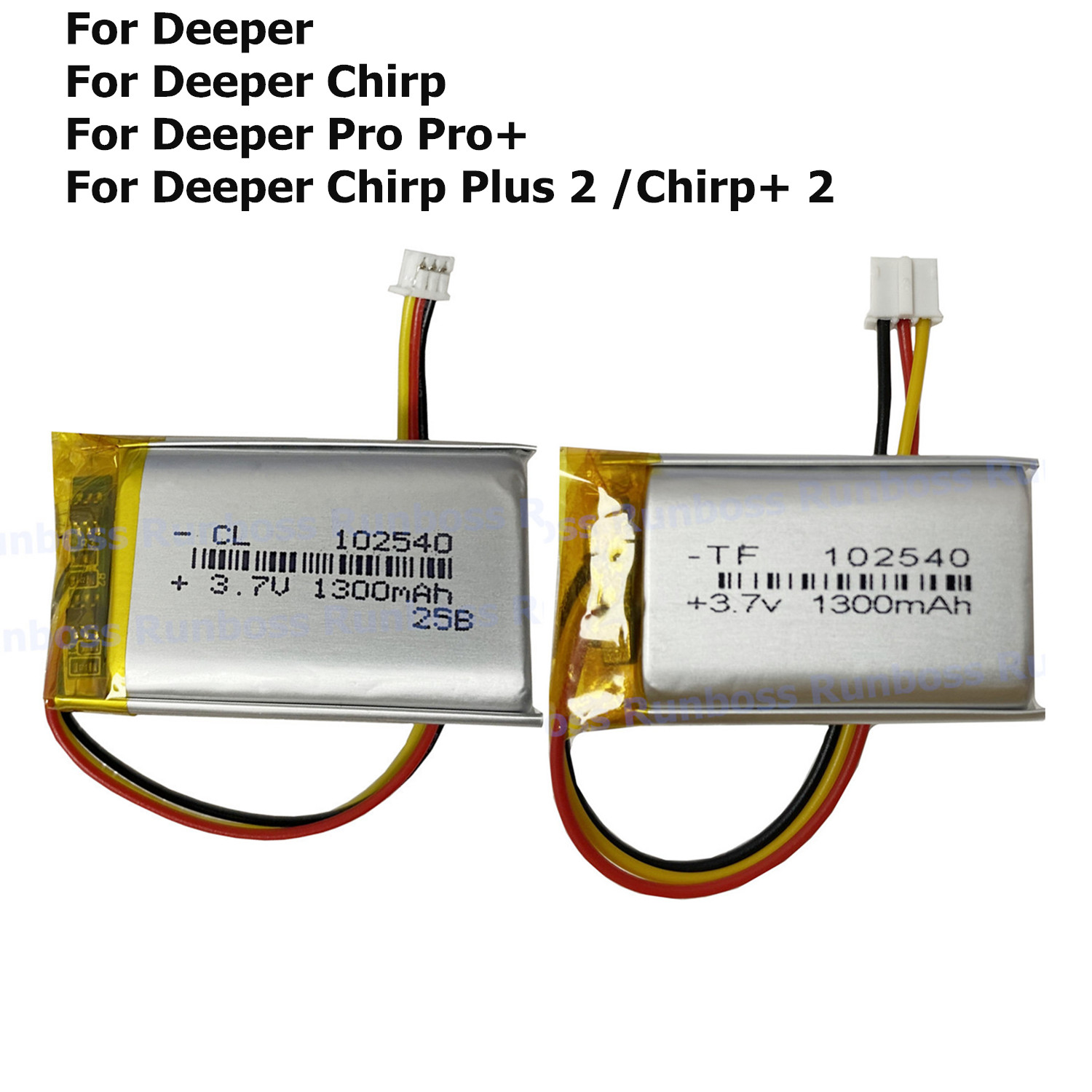 Chirp Sonar Fish Finder - New 3.7V 1300mAh Battery For Deeper