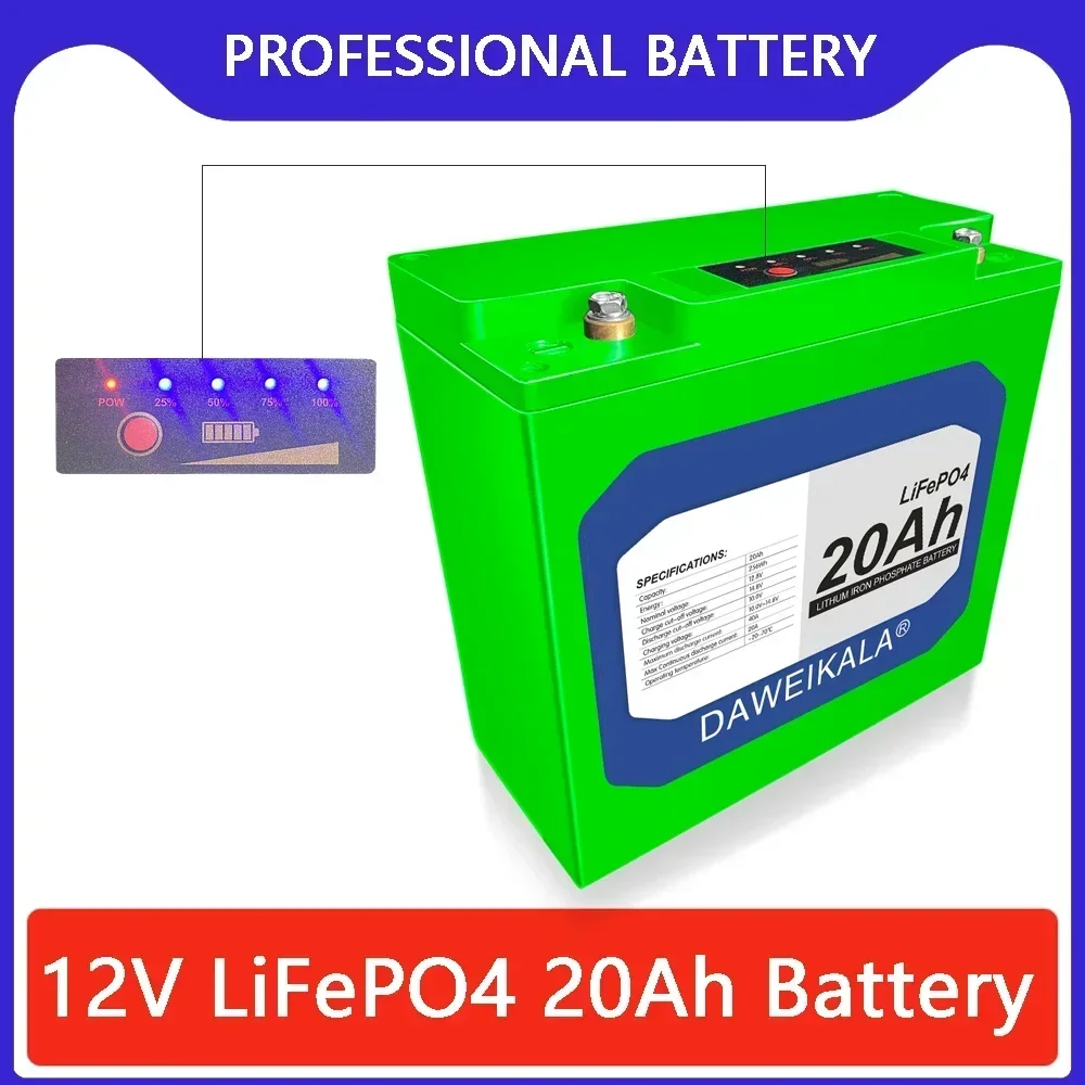 Fish Finder Battery 12V - 12V 20Ah LiFePO4 Battery With 30A