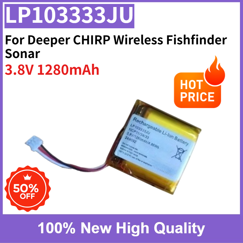 Chirp Sonar Fish Finder - New 3.8V 1280mAh LP103333JU 103333 High