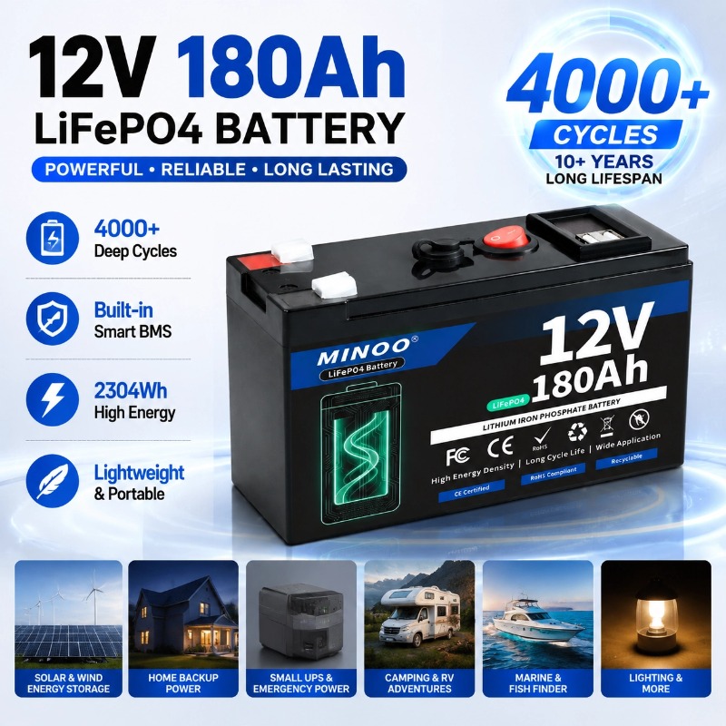 12V 180Ah LiFePO4 Solar Batter - Fish Finder Battery 12V ulasan dan harga