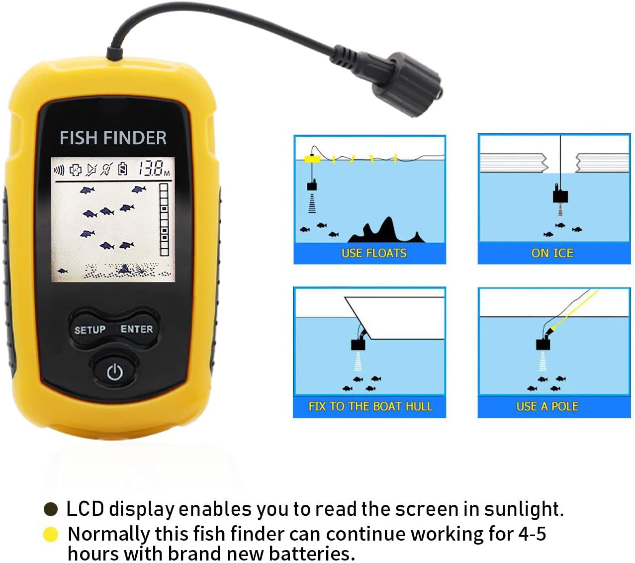 Alarm 100M Portable Sonar Fish - Chirp Sonar Fish Finder ulasan dan harga