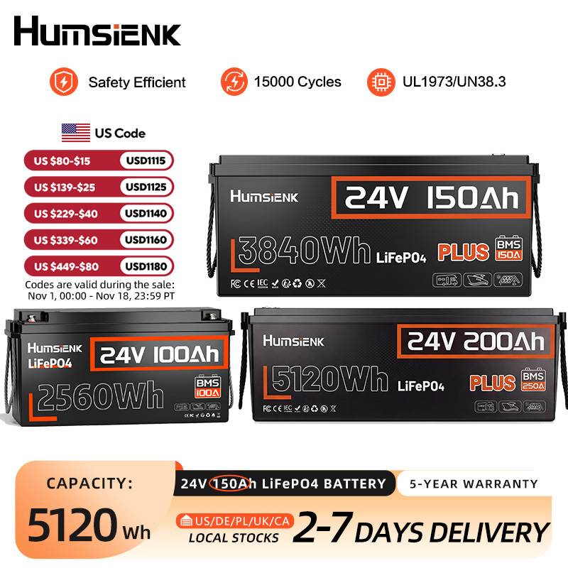 Humsienk 24V 100Ah/200Ah/150Ah - Fish Finder Battery 12V ulasan dan harga
