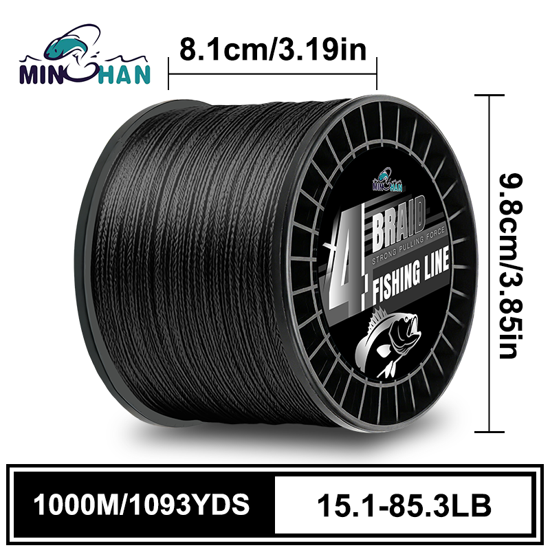 4-Strand Woven 1000M Black Fis - Fish Finder Ice Fishing ulasan dan harga