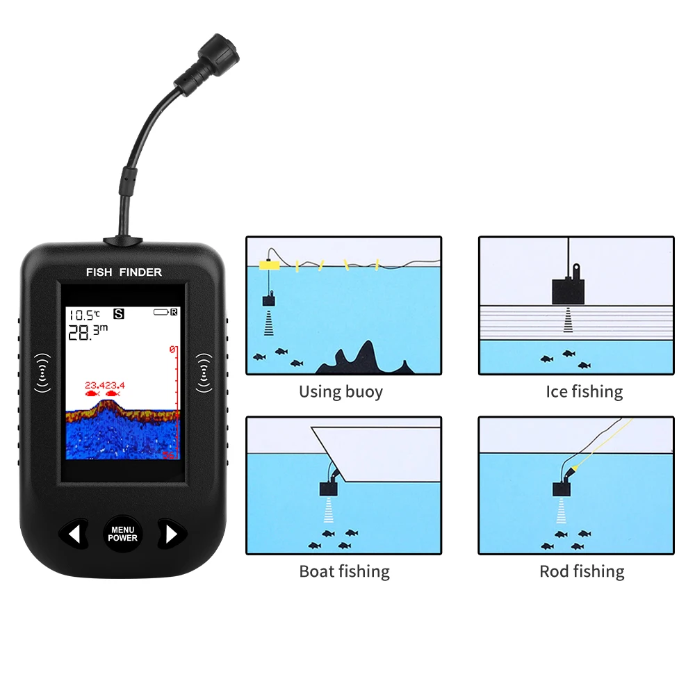 Alarm 100M Portable Sonar Fish - Fish Finder Transducer 200Khz ulasan dan harga