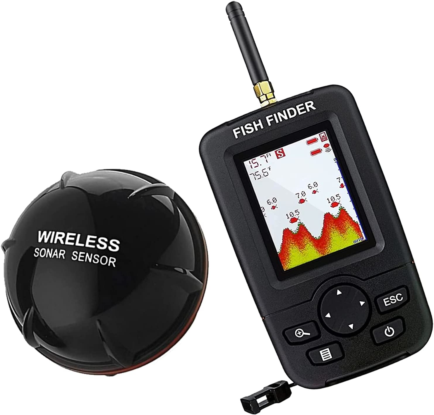 Russian menu ! Wireless Sonar  - Chirp Sonar Fish Finder ulasan dan harga