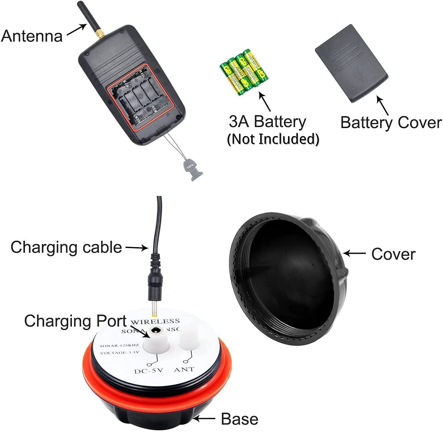 Russian menu ! Wireless Sonar  - Chirp Sonar Fish Finder ulasan dan harga